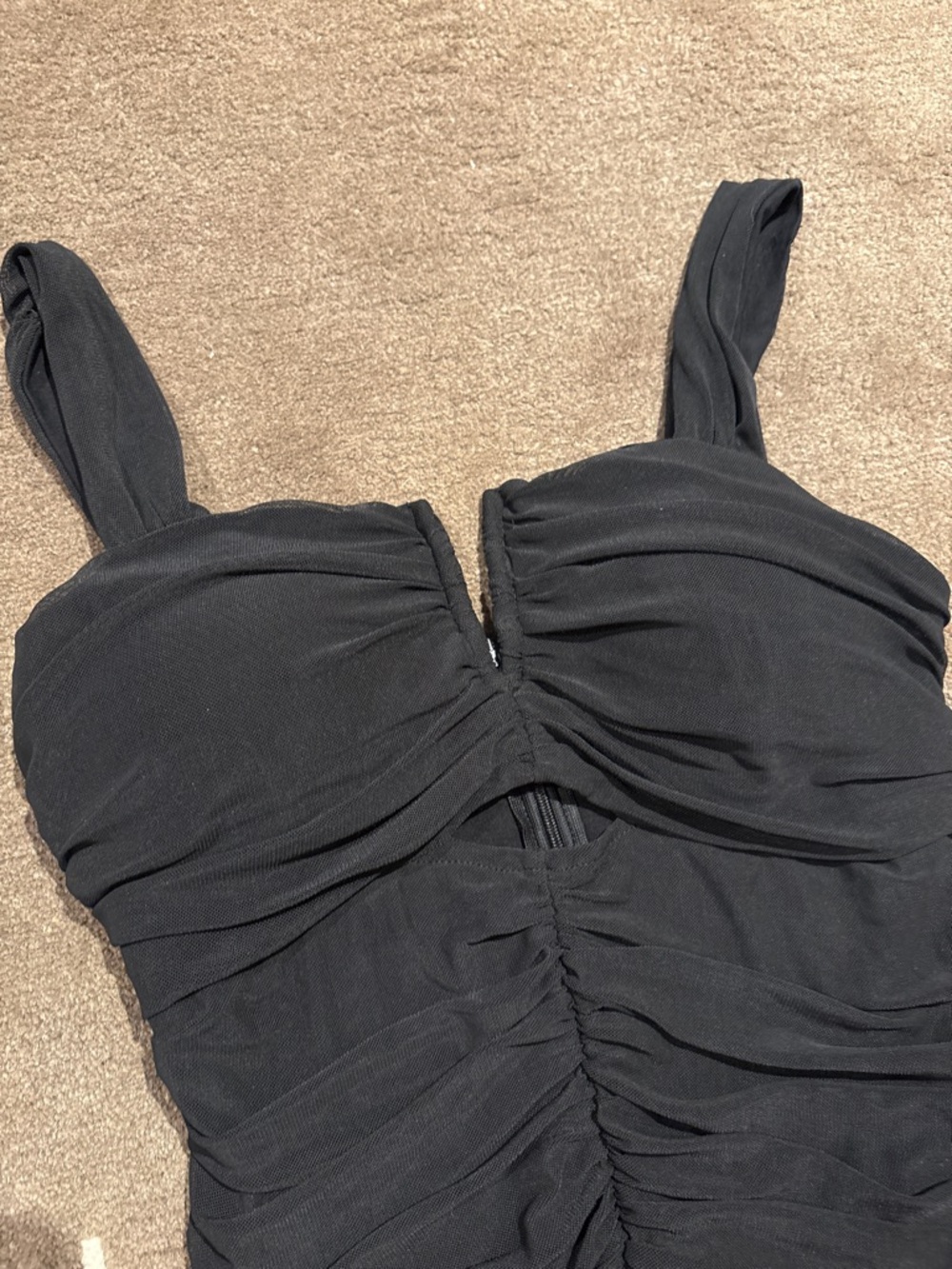 Black Ruched Dress - Picture 2 of 3